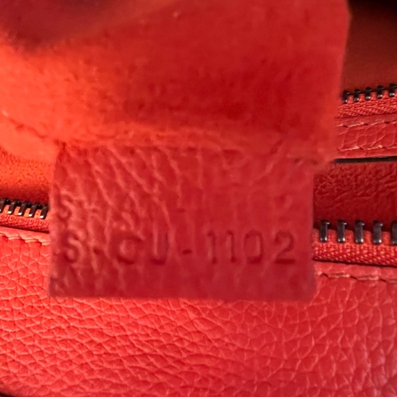 CELINE MINI LUGGAGE Grainy Calfskin Handbag - Orange-Red - Picture 4 of 12